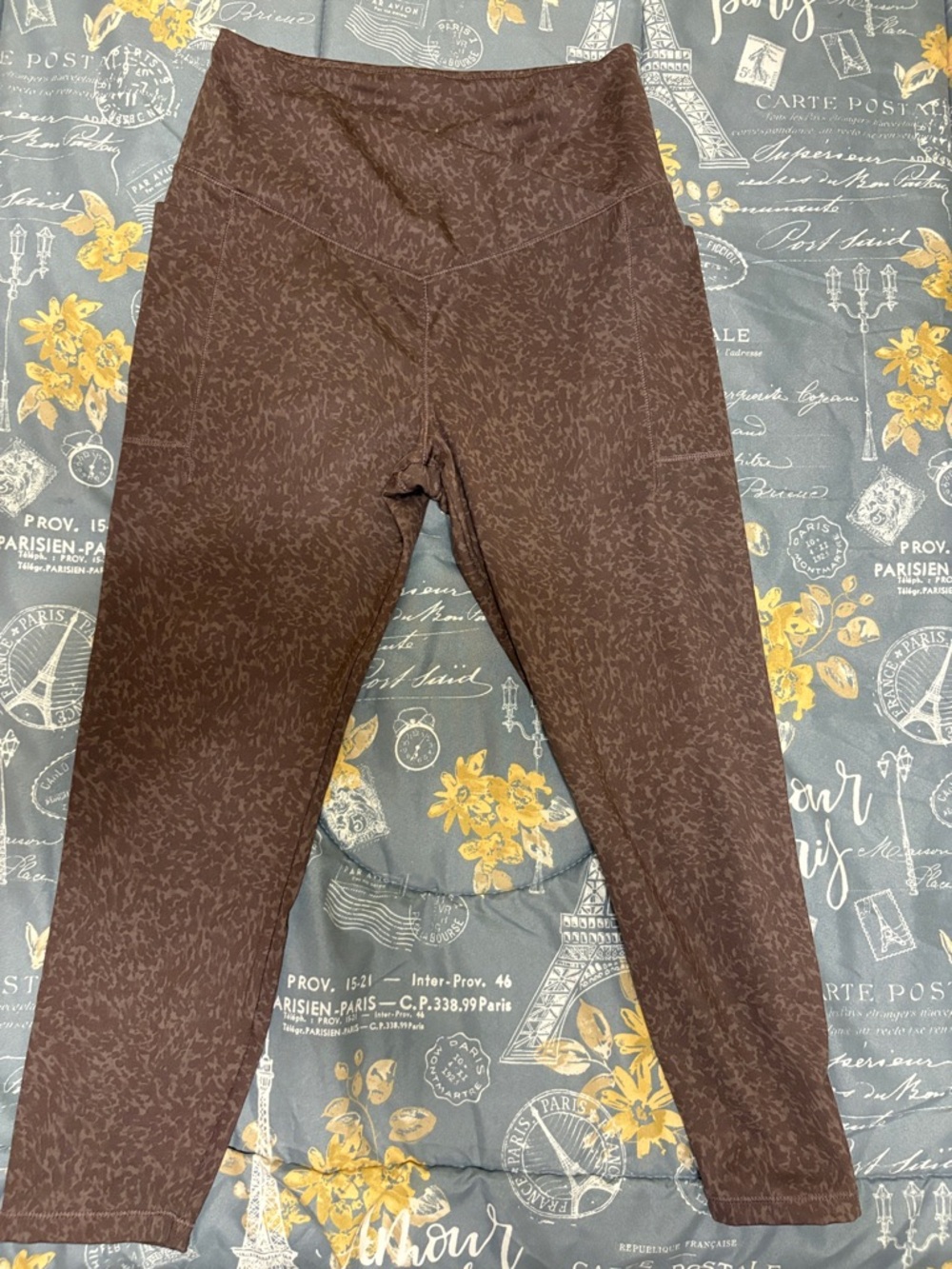 Danskin Brown Micro-Pattern Performance Leggings